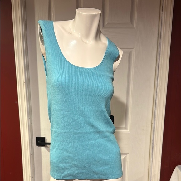 Fitted Blue Sleeveless Tank Top - Picture 1 of 4